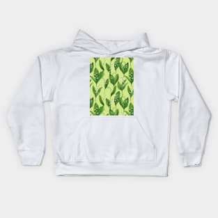 Lily of the valley on honeydew green Kids Hoodie